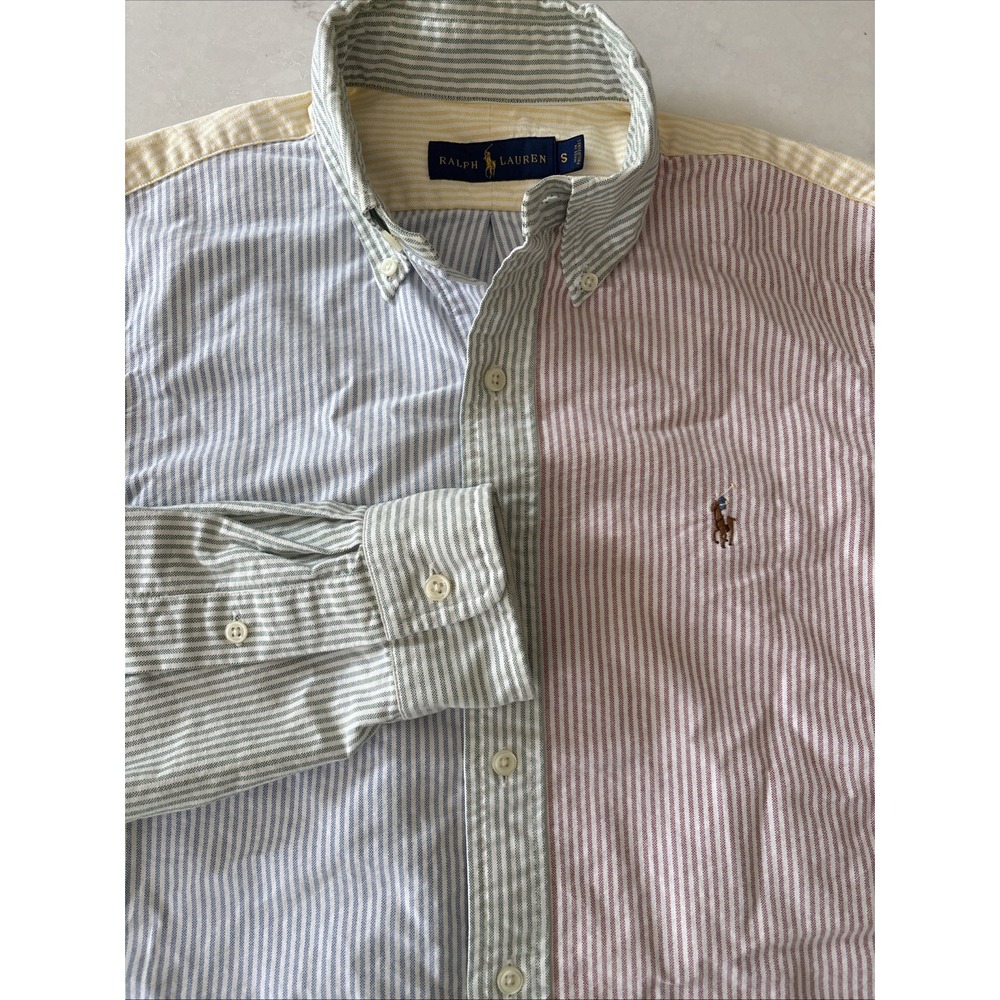 Polo Ralph Lauren Striped Colorblock Oxford Fun Shirt Mens S Classic Pony Preppy